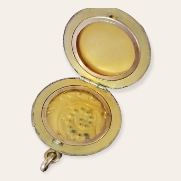 Antique Vintage Early 1900s W & SB Art Nouveau Gold Filled and Sapphire Locket - Picture 4 of 16